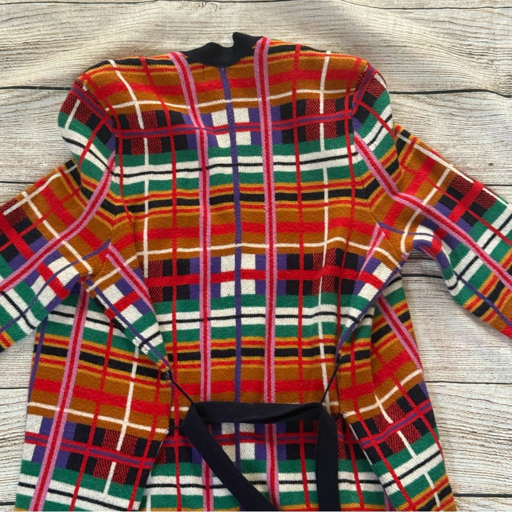 Moth by Anthropologie Williston plaid cardigan multicolor with belt Size M - Picture 15 of 16